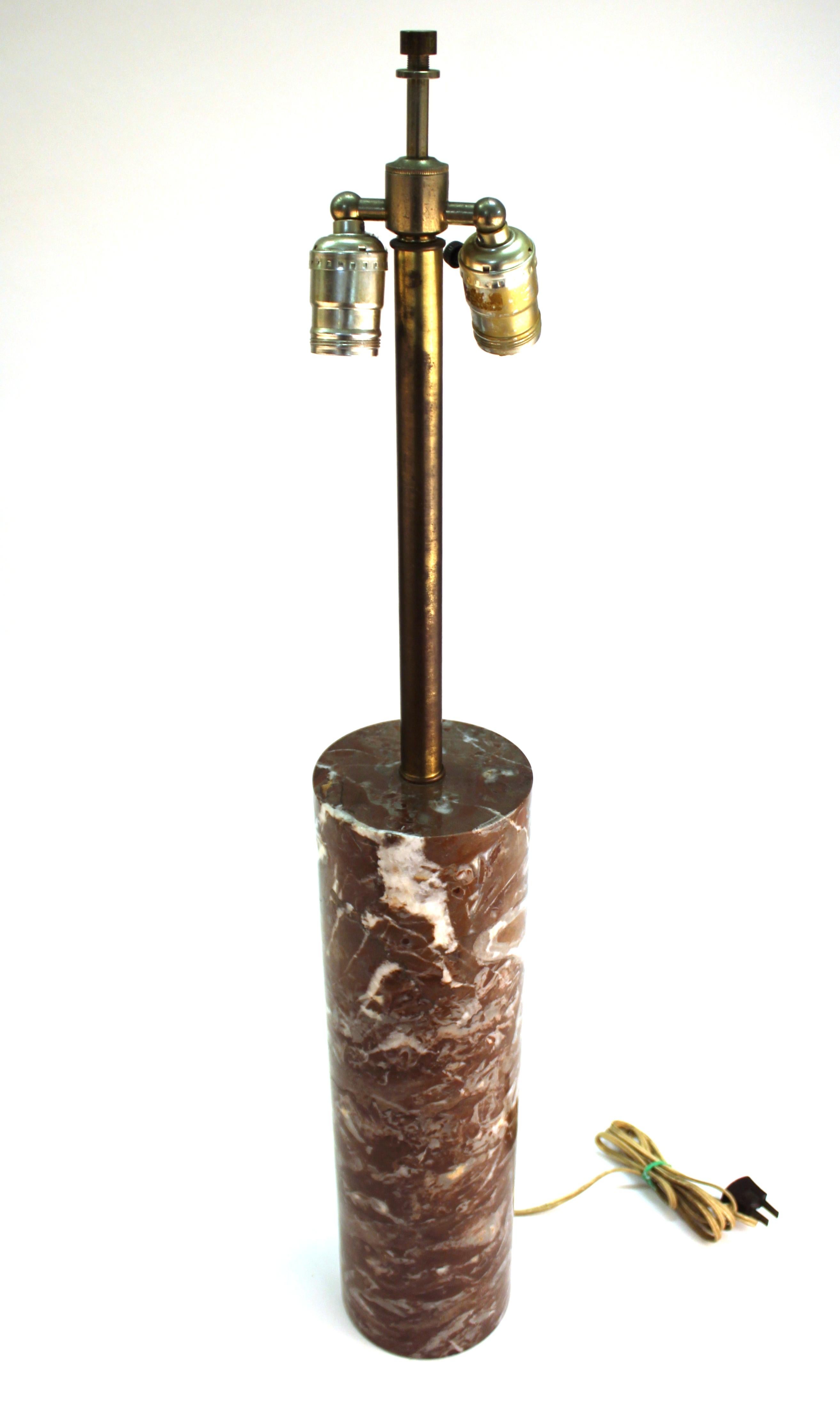 Nessen Mid-Century Modern Table Lamp with Marble Base In Good Condition In New York, NY