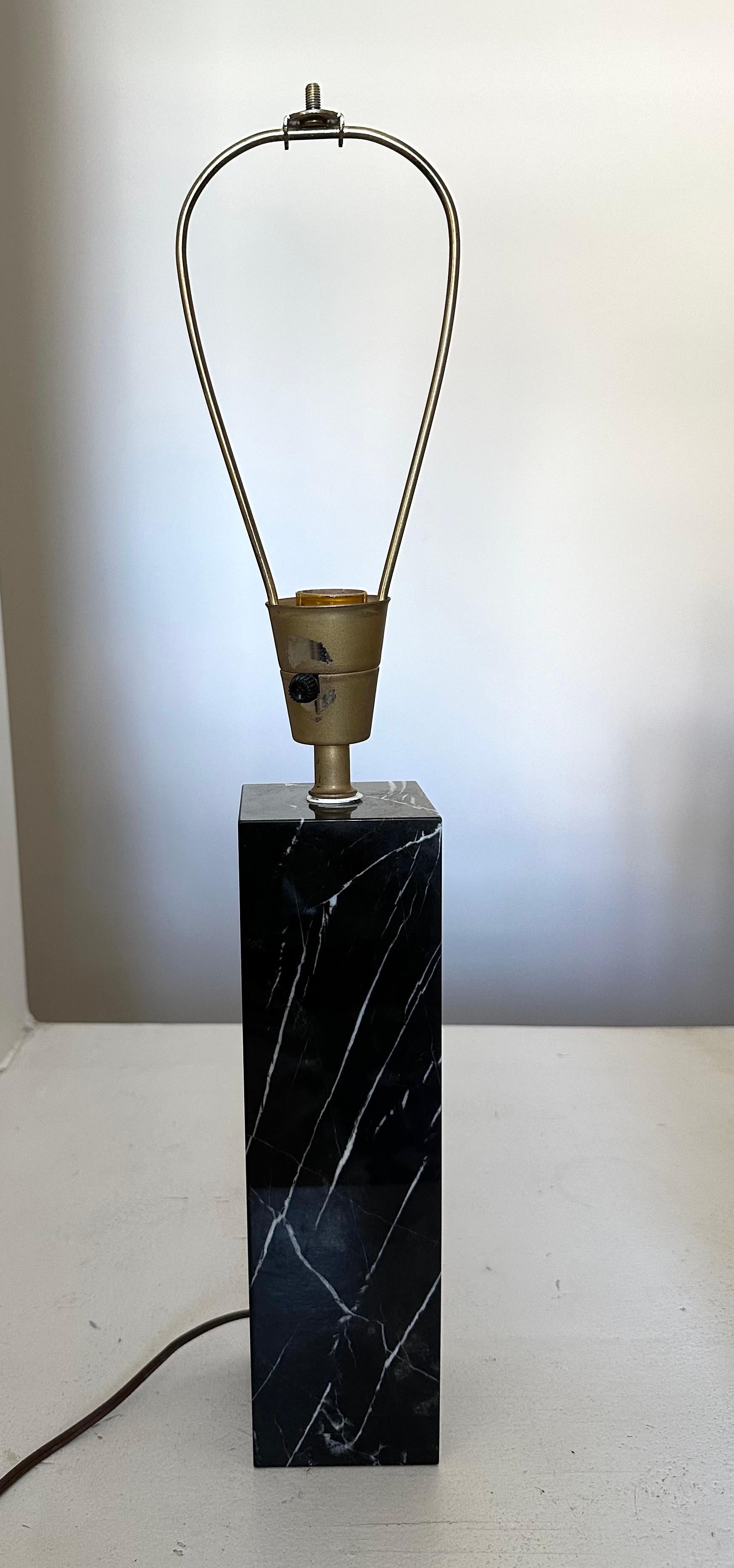 Nessen Studio, Black Marble Table Lamp In Good Condition In Brooklyn, NY