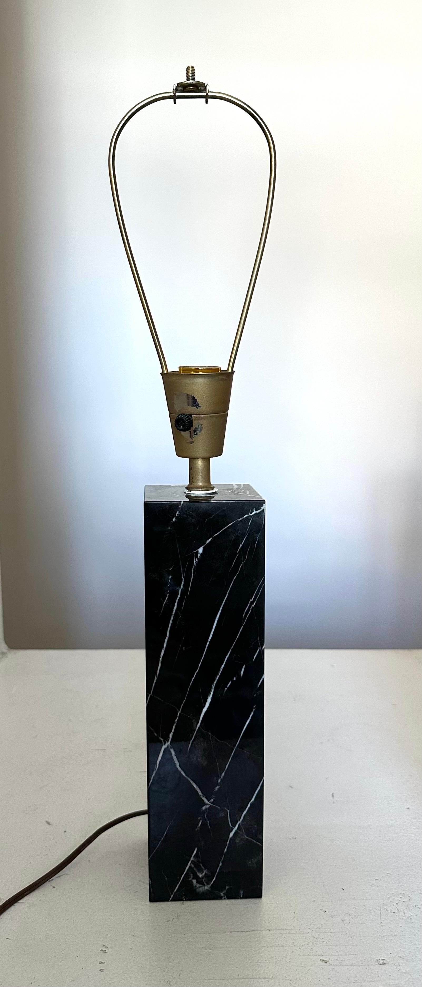 Mid-20th Century Nessen Studio, Black Marble Table Lamp 