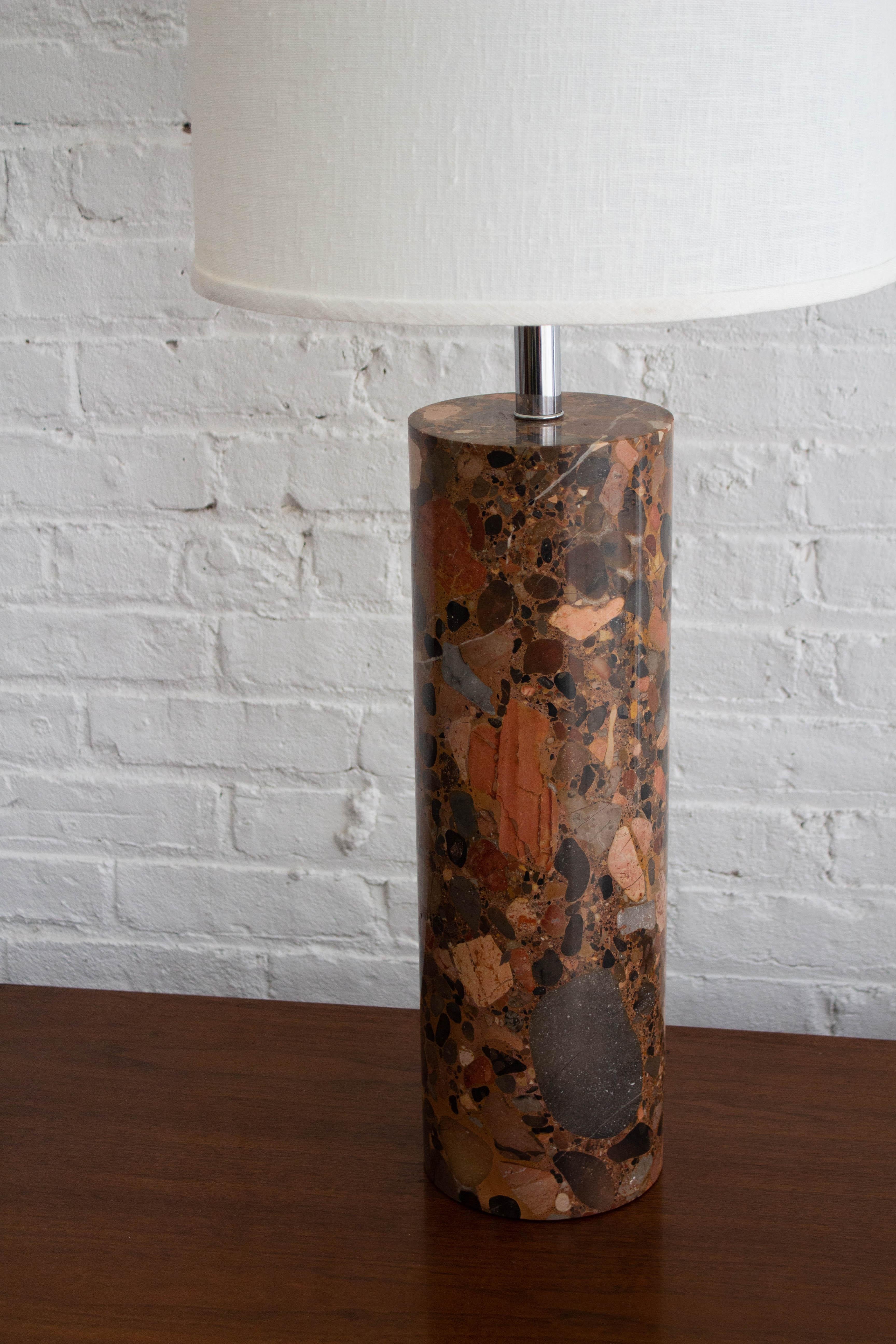 Mid-Century Modern Nessen Studio Terrazzo Marble Table Lamp