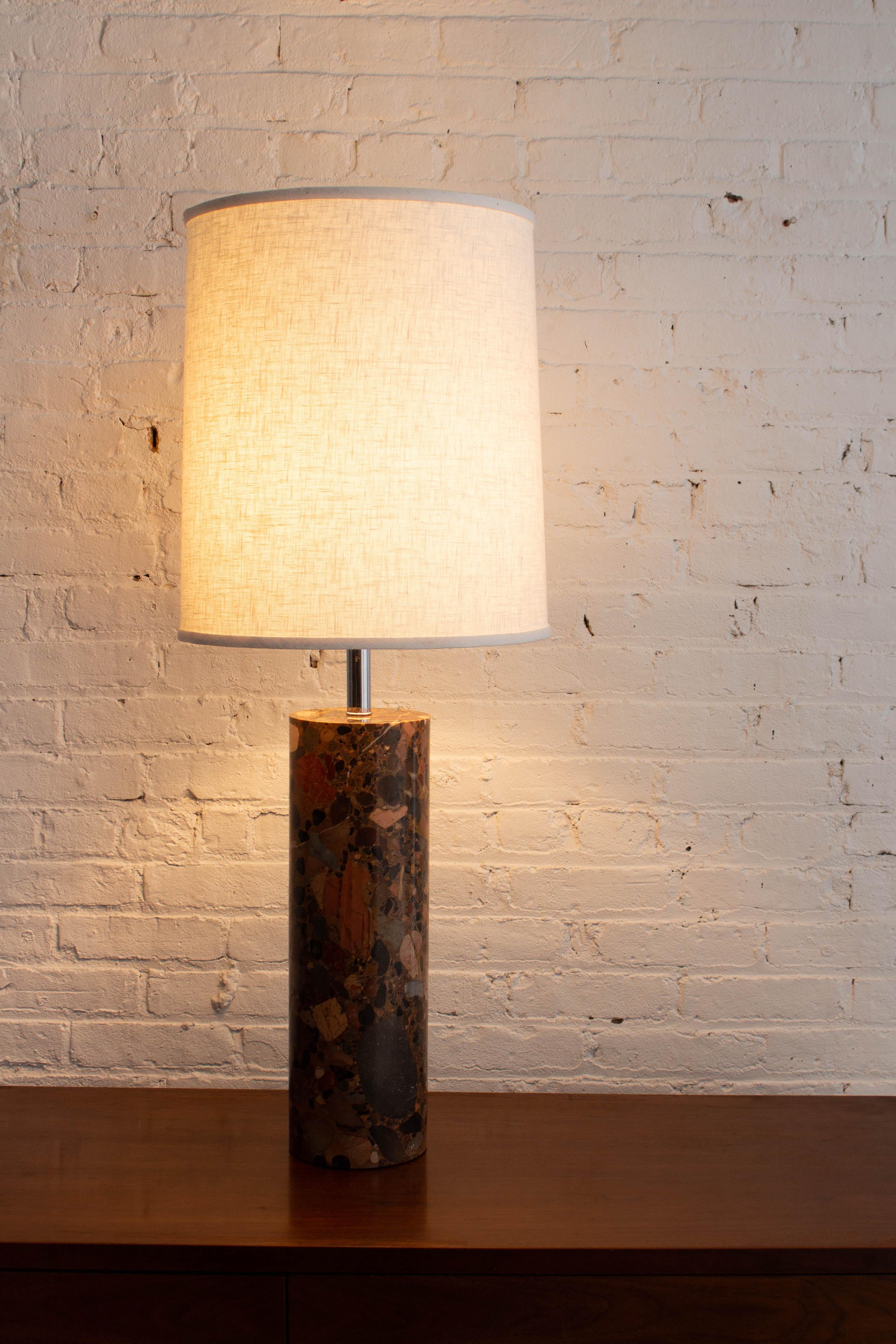 20th Century Nessen Studio Terrazzo Marble Table Lamp
