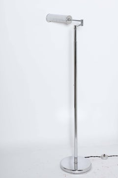 Original Nessen Studios Chrome Swing Arm Reading Floor Lamp, 1960s