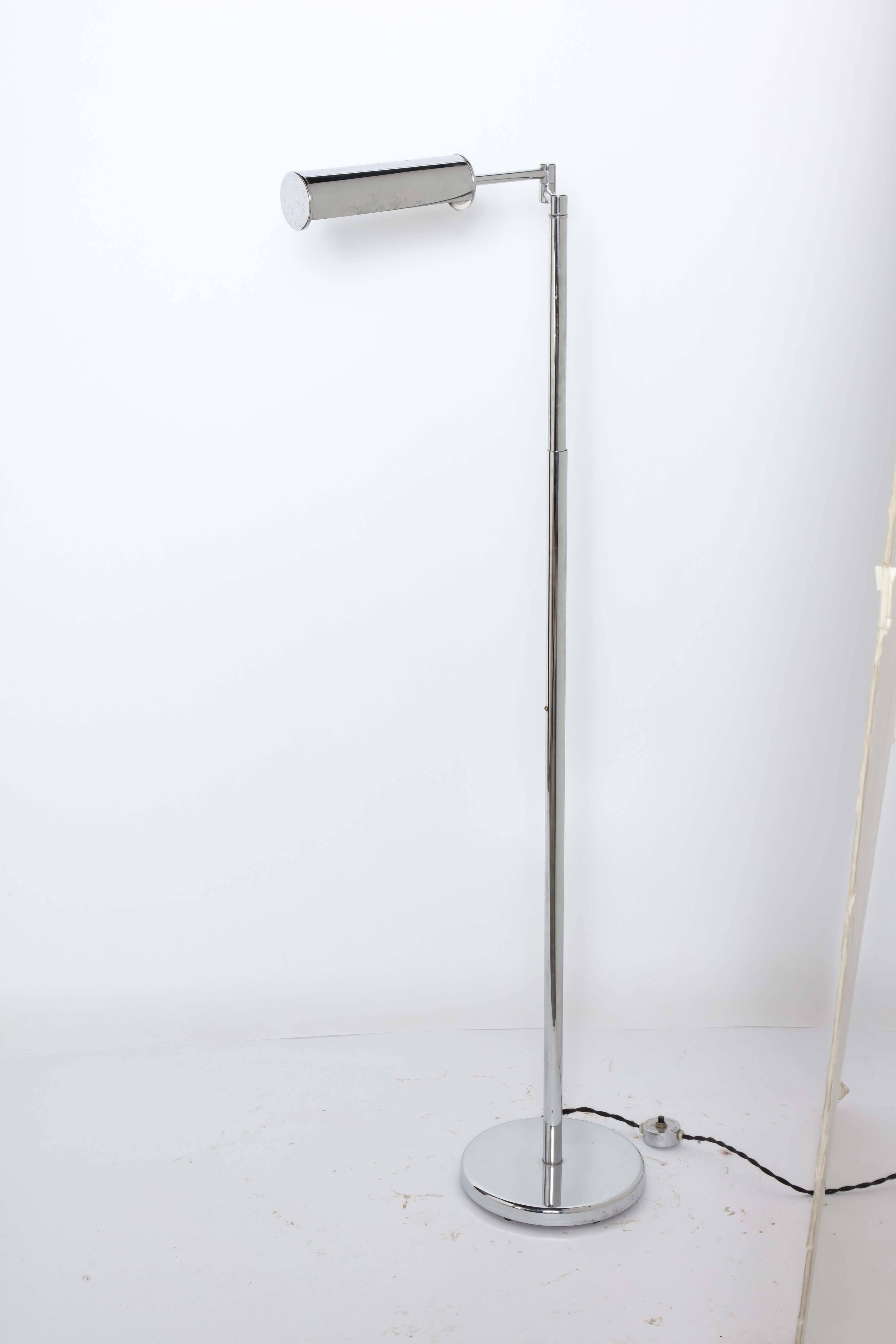 Nessen Studios Swing Arm Chrome Reading Floor Lamp, 1960s For Sale 4