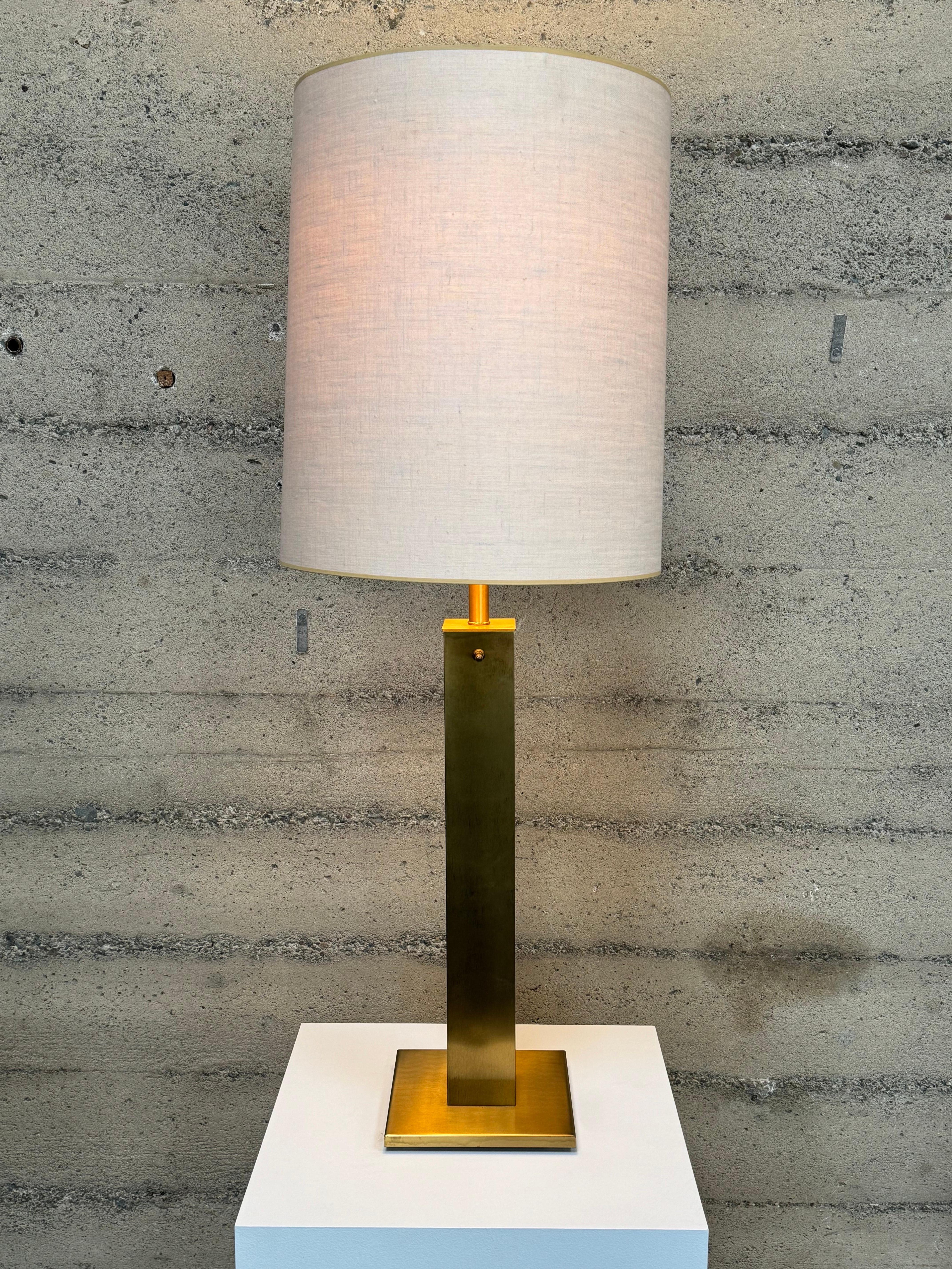 Mid-Century Modern Nessen Studios Tall Brass Table Lamp by “Greta Von Nessen” For Sale
