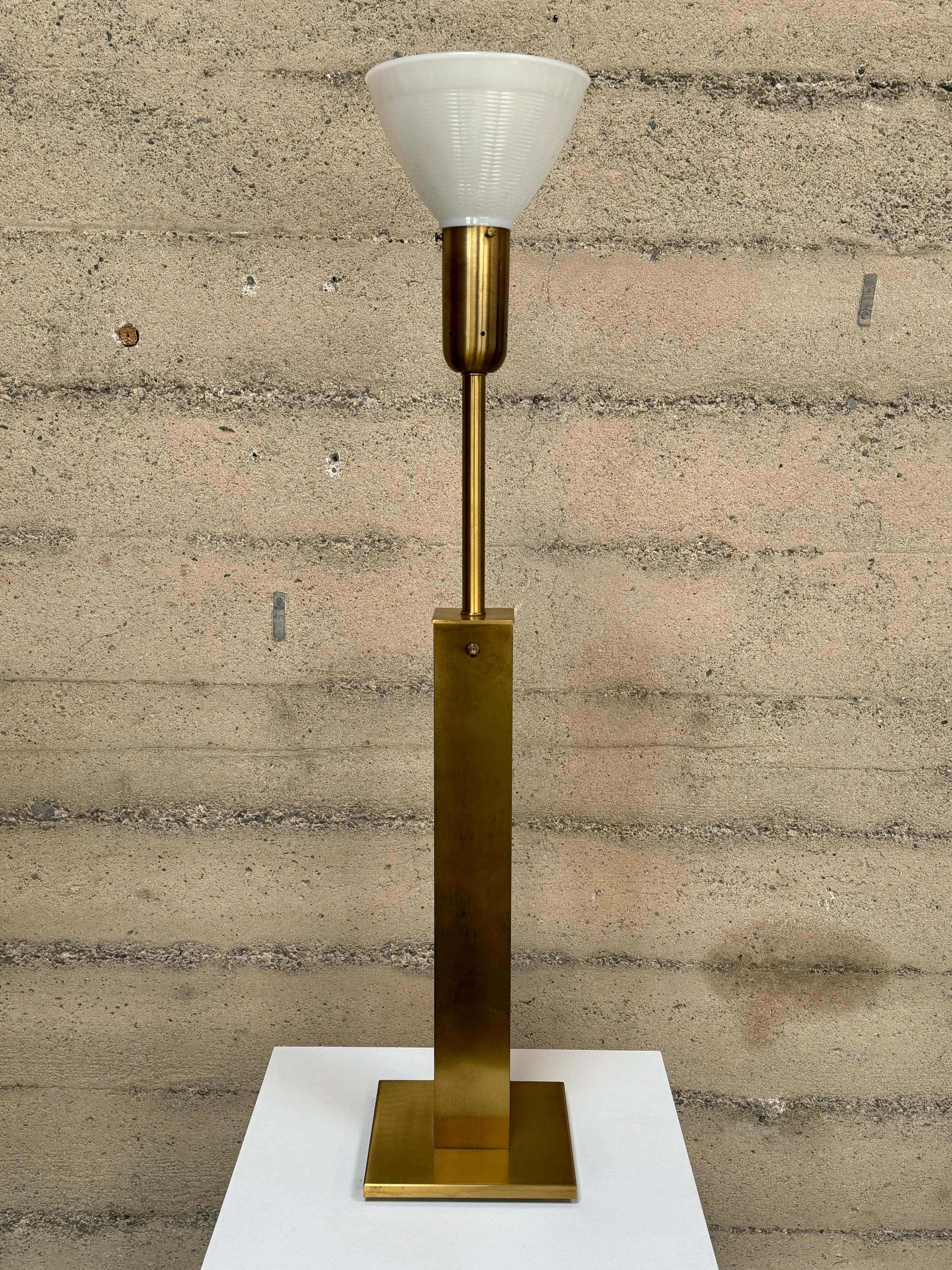 Nessen Studios Tall Brass Table Lamp by “Greta Von Nessen” In Good Condition For Sale In Oakland, CA