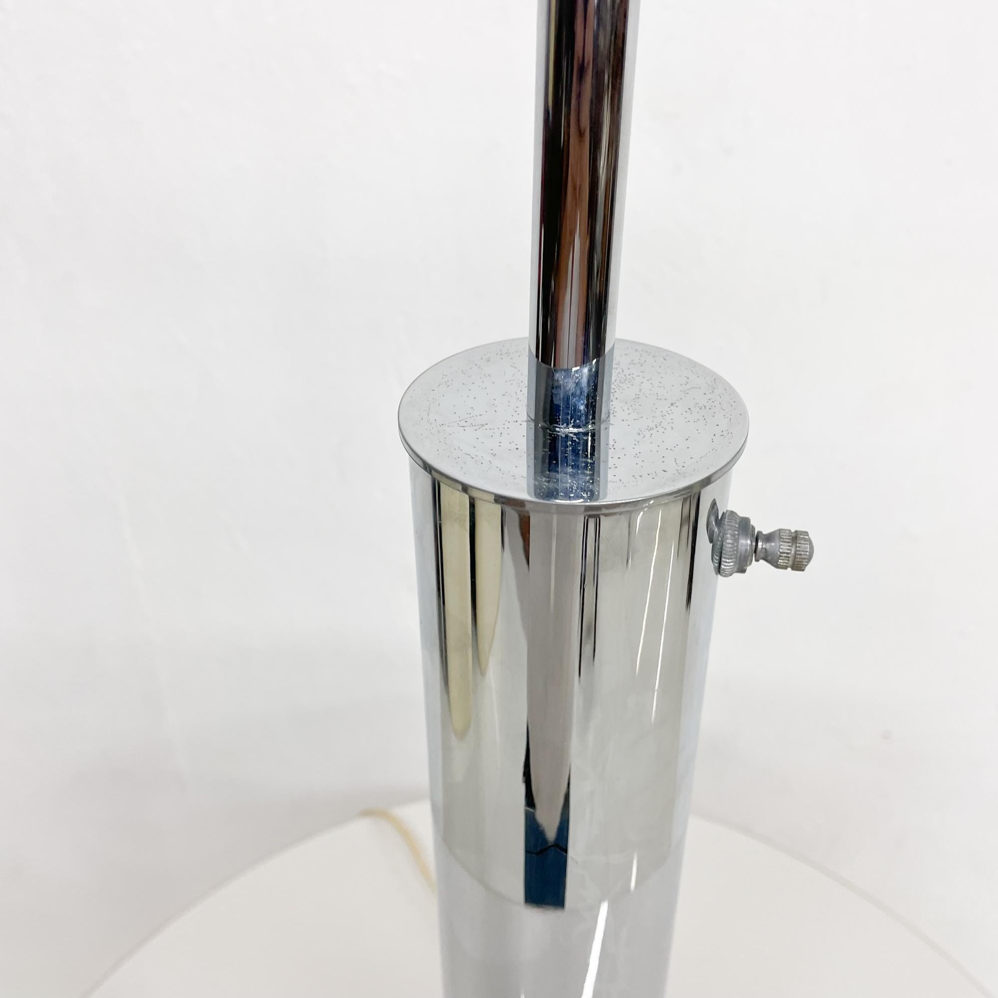 American Nessen Table Lamp NY Modernist Chrome Cylinder Tower on Black Base Bronx 1970s