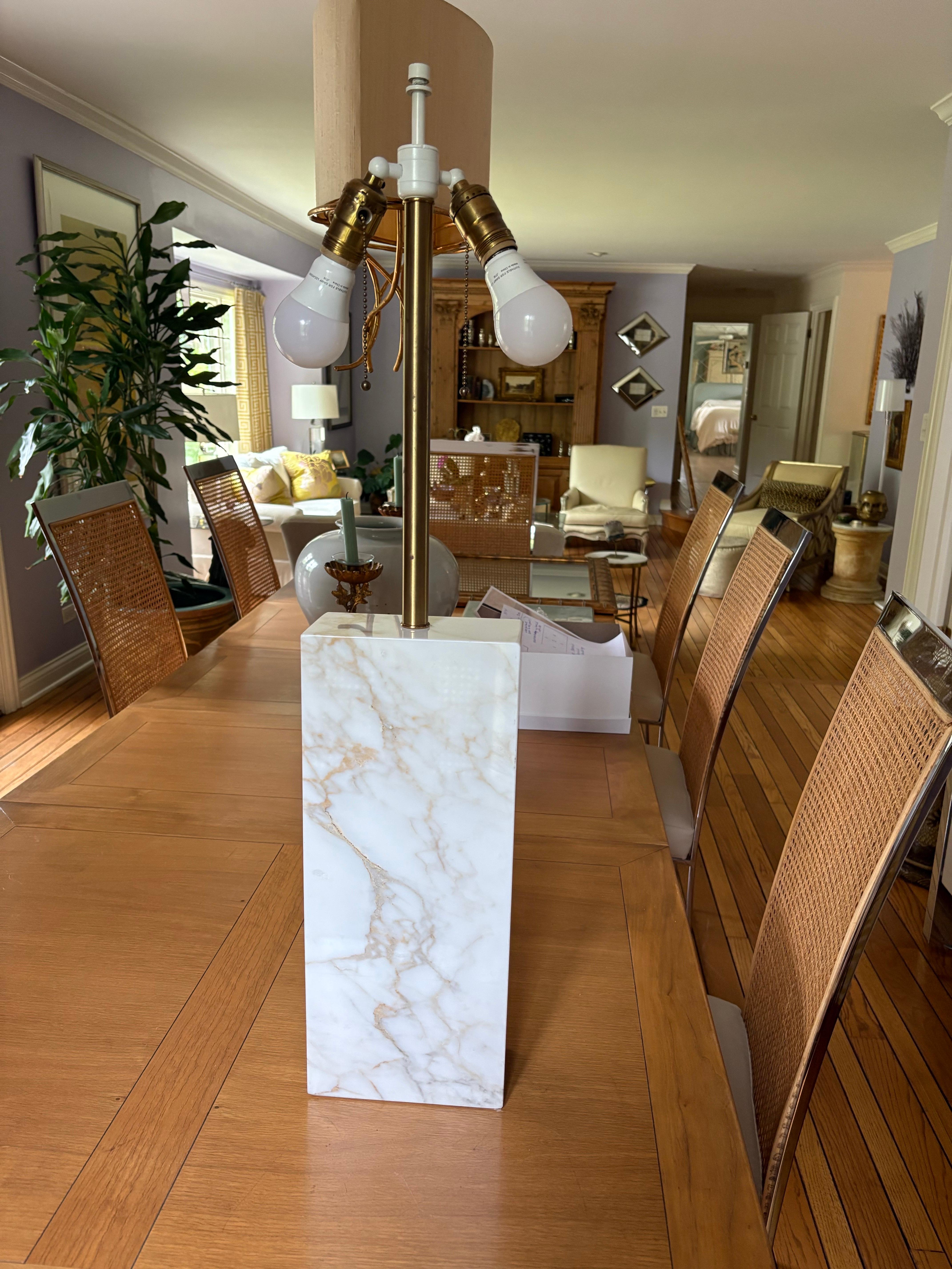 Nessen vintage marble lamp In Good Condition For Sale In Winnetka, IL