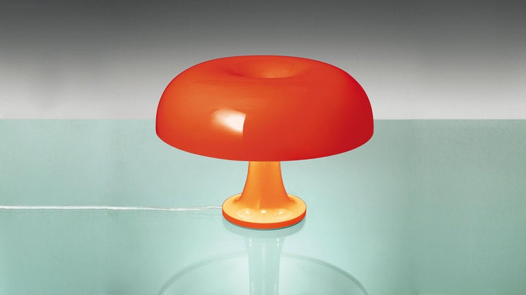 Italian 'Nessino' Table Lamp by Giancarlo Mattioli for Artemide in Orange For Sale