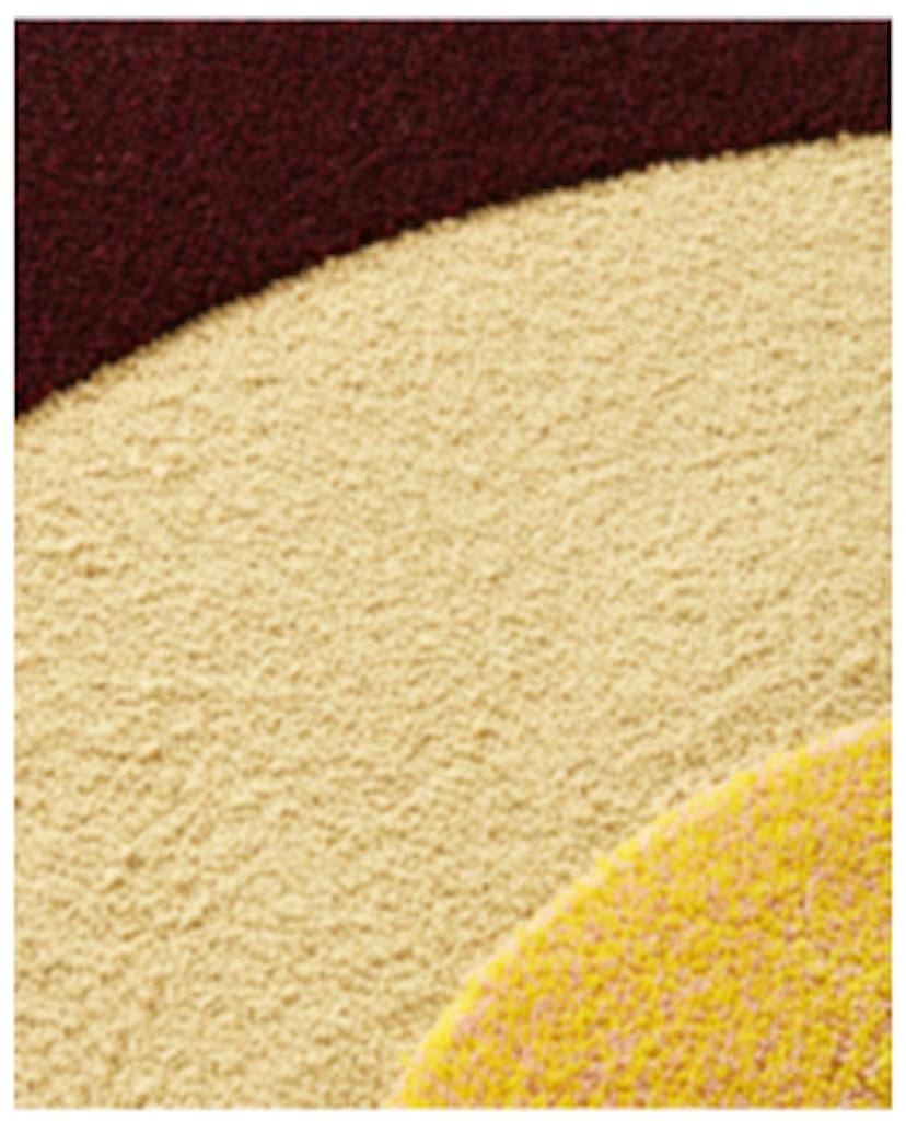 Modern NESSO DUE  rugs made in Europe gray-blue Red-wine lemon  Olive-gold For Sale