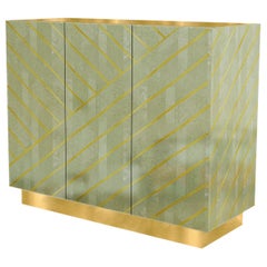 Nesso Small Sideboard with Brass Inlay by Matteo Cibic