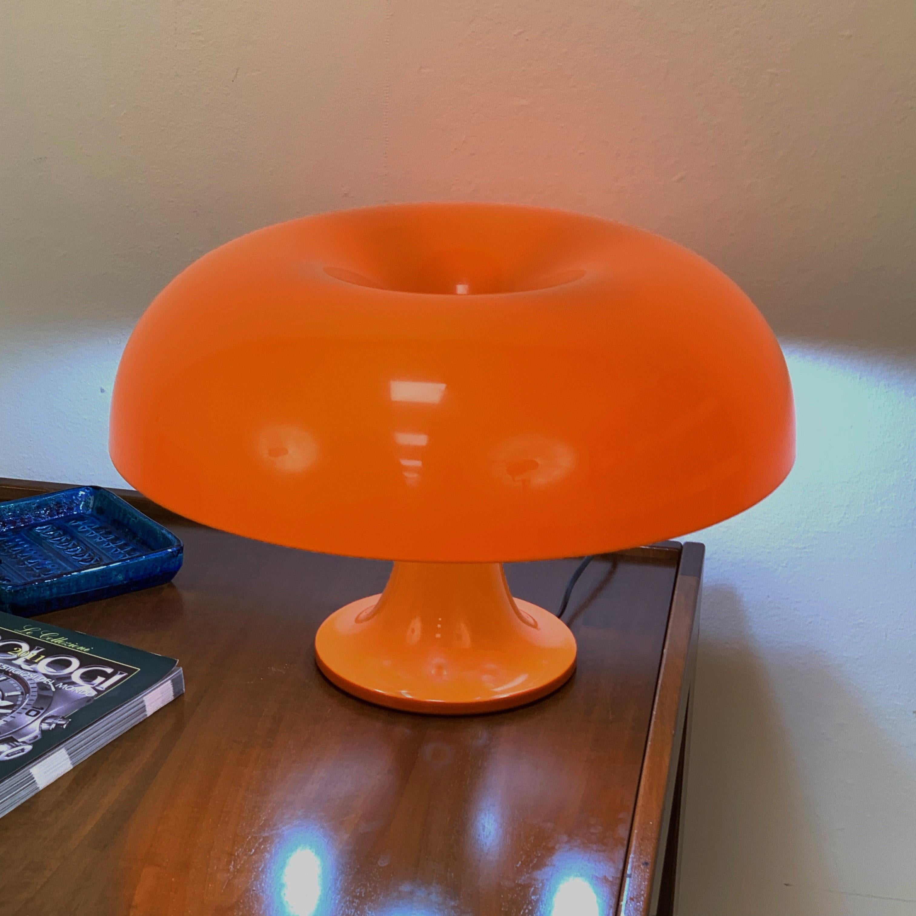 Nesso Table Lamp in Orange Color by Giancarlo Mattioli for Artemide, Italy 1960s 2