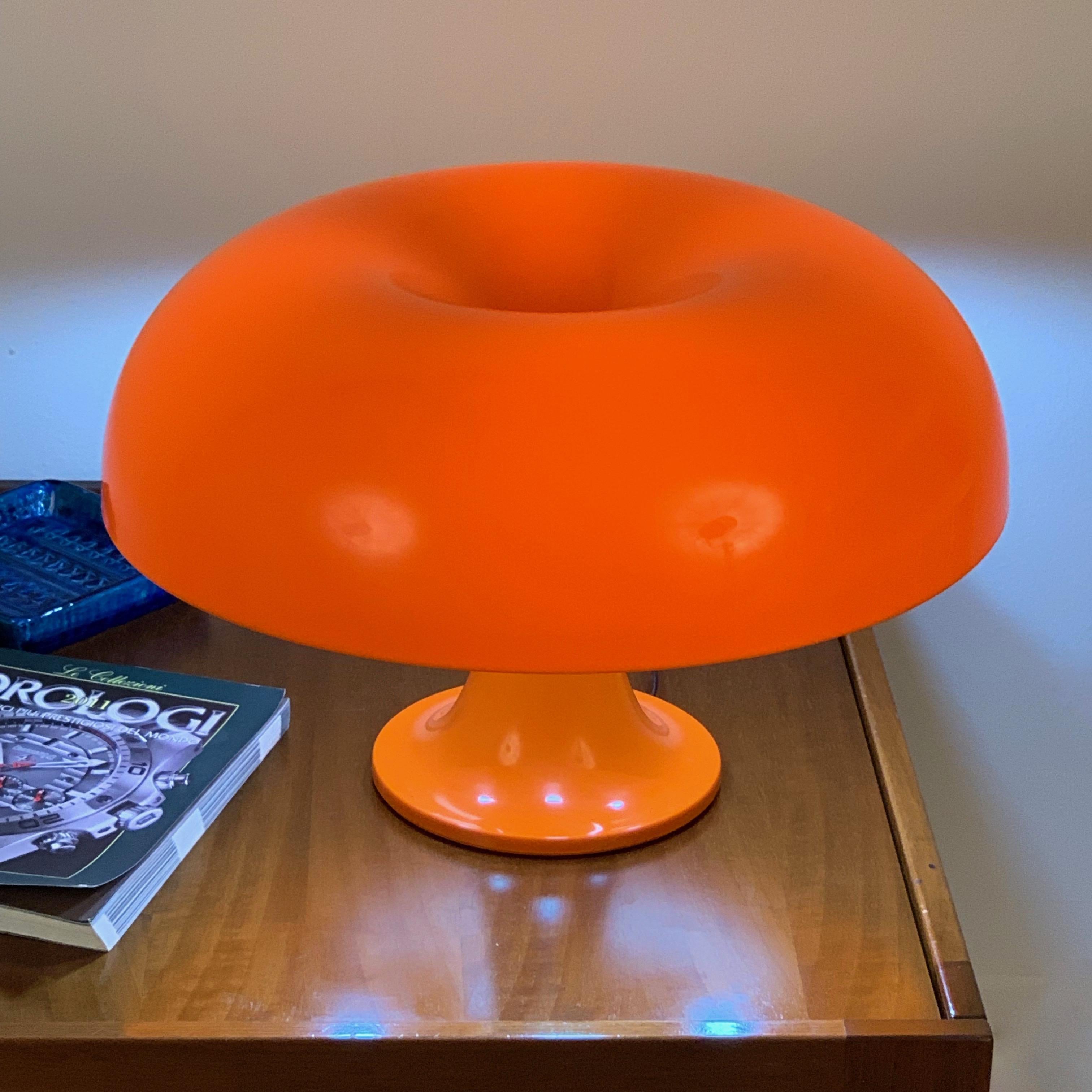 Nesso Table Lamp in Orange Color by Giancarlo Mattioli for Artemide, Italy 1960s 5