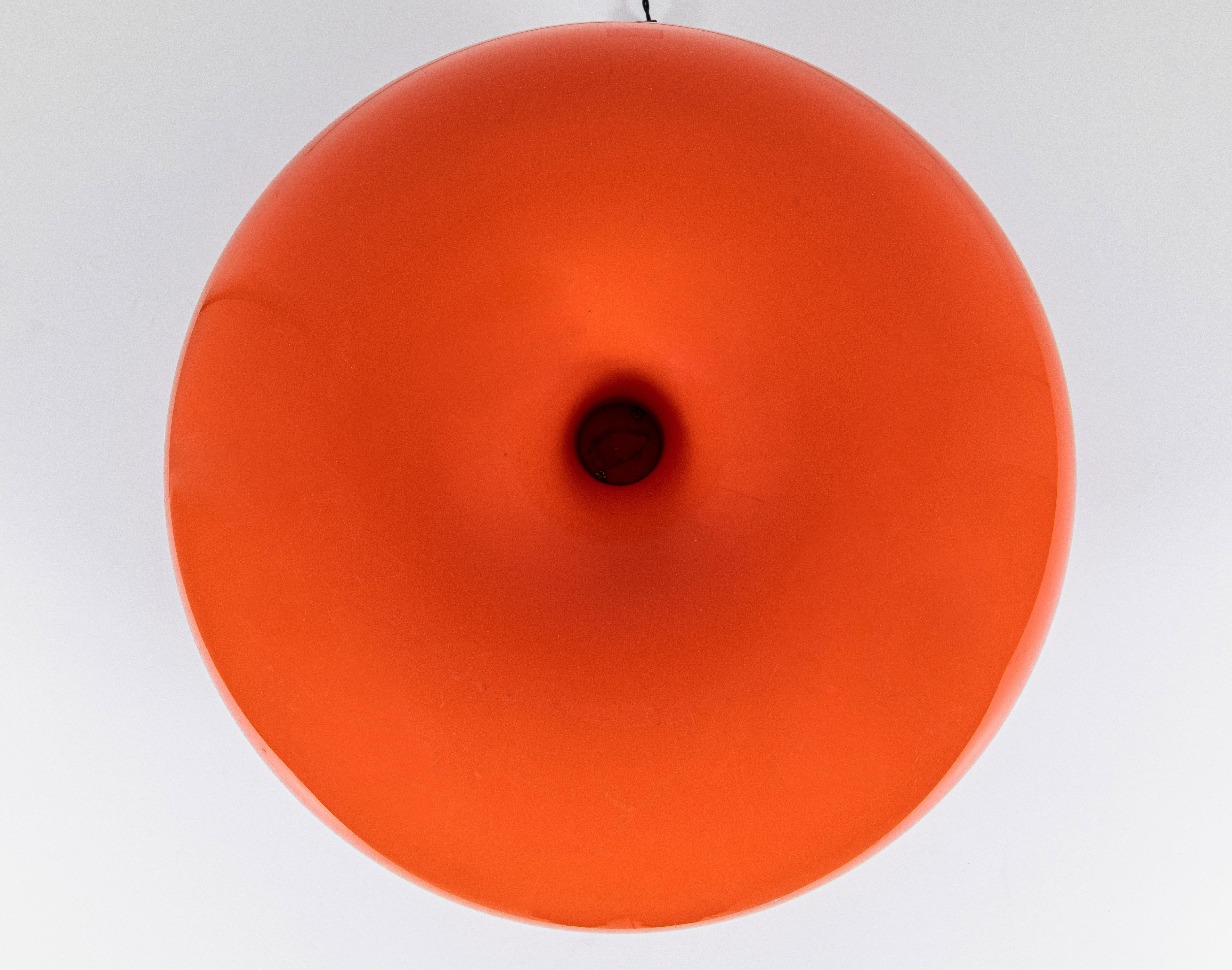 Italian Nesso Table Lamp in Orange Color by Giancarlo Mattioli for Artemide, Italy 1960s