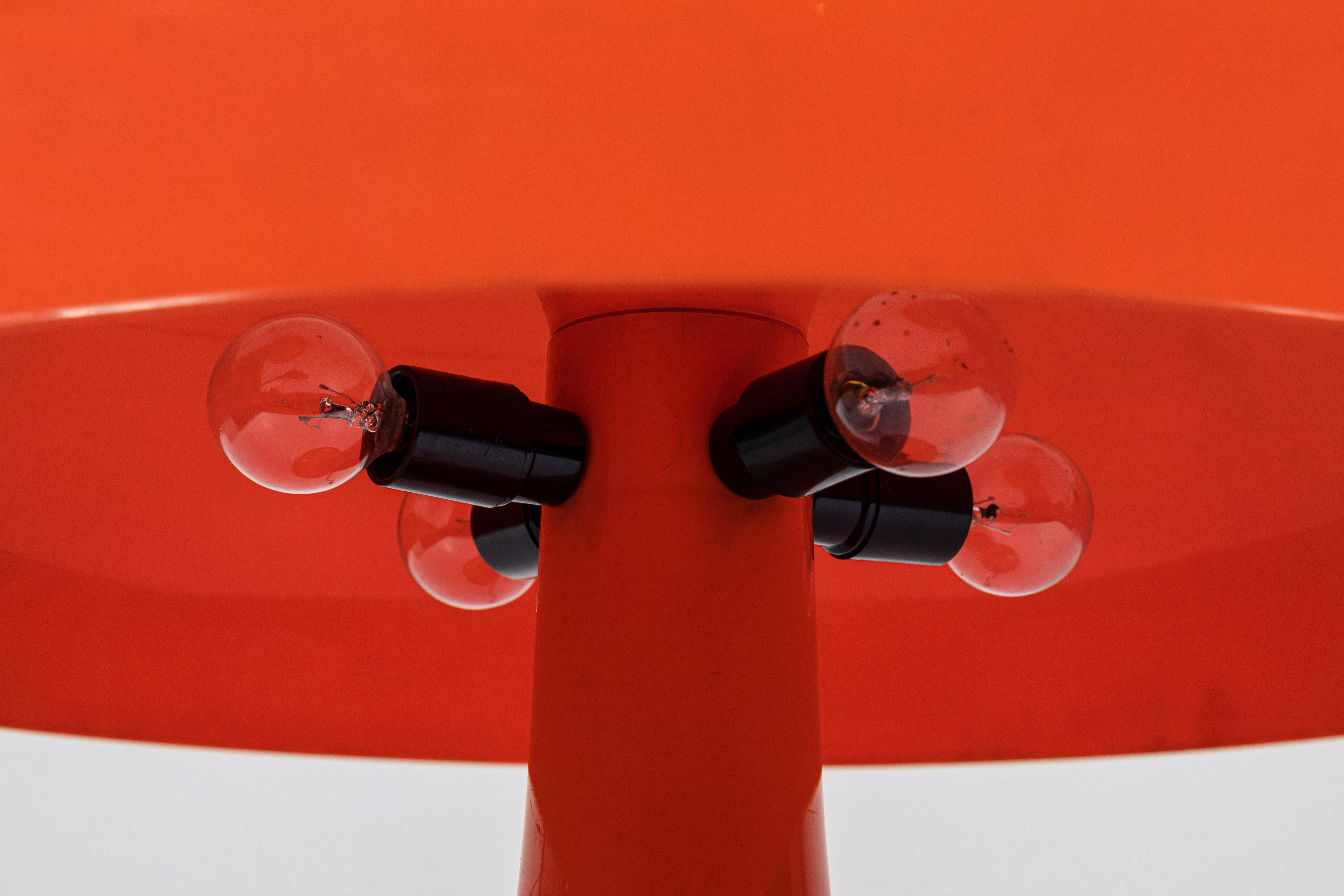 Mid-20th Century Nesso Table Lamp in Orange Color by Giancarlo Mattioli for Artemide, Italy 1960s