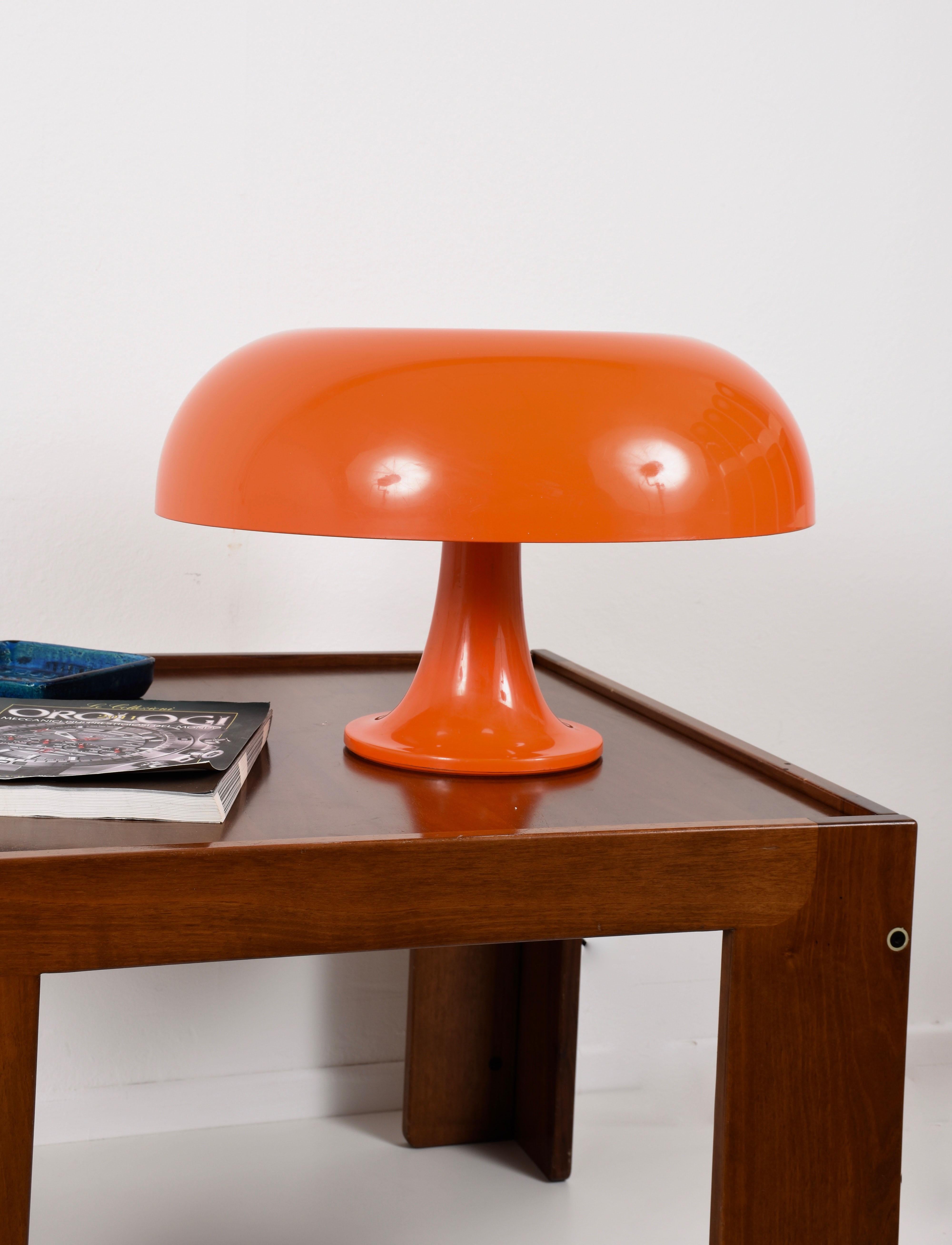 Italian Nesso Table Lamp in Orange Color by Giancarlo Mattioli for Artemide, Italy 1960s