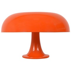 Vintage Nesso Table Lamp in Orange Color by Giancarlo Mattioli for Artemide, Italy 1960s