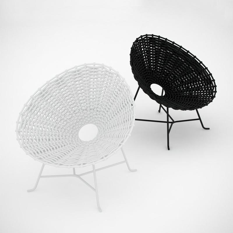Nest Schwarzer Sessel Indoor-Outdoor im Angebot 1