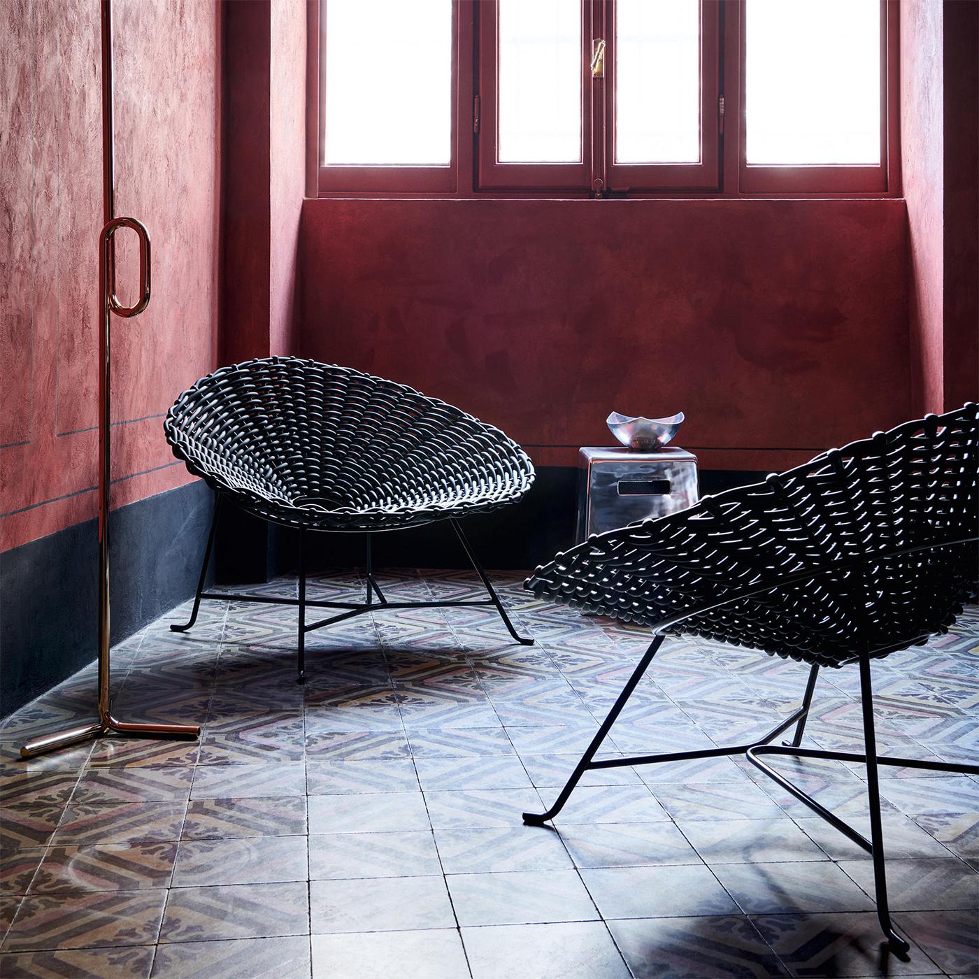 Nest Black Armchair Indoor-Outdoor In New Condition For Sale In Paris, FR