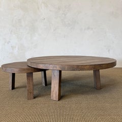 Nest Coffee Table Set 2 Piece in Reclaimed Elm Wood