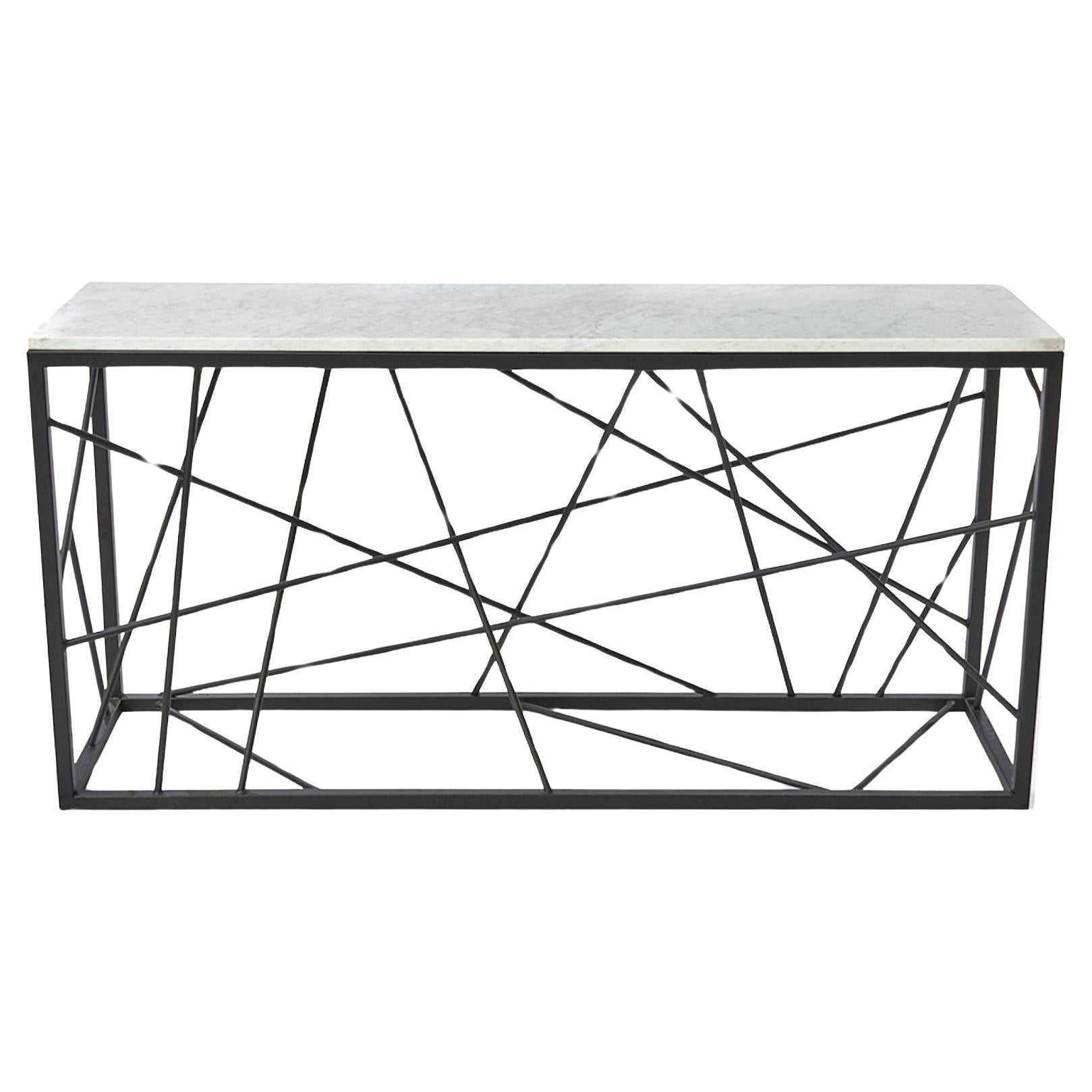 Nest Console by Morgan Clayhall, sculptural steel and marble For Sale