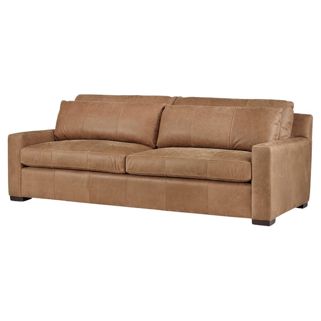 Nest Deep Custom Leather Sofa For Sale