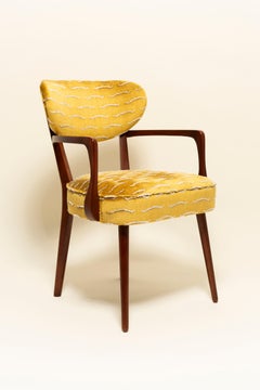 Nest Dining Chair, Yellow Nouvelles Vagues Velvet by Dedar, Vintola Studio