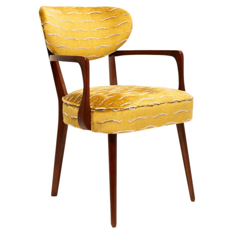 Nest Dining Chair, Yellow Nouvelles Vagues Velvet by Dedar, Vintola Studio