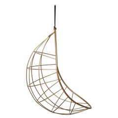 Nest Egg Hanging Swing Chair Steel Modern In/Outdoor 21st Century Gold Square