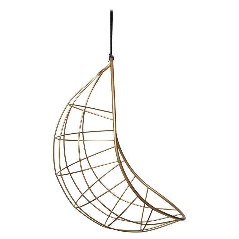 Nest Egg Hanging Swing Chair Steel Modern In/Outdoor 21st Century Gold