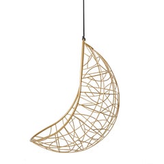 Nest Egg Hanging Swing Chair Steel Modern In/ Outdoor 21st Century Gold Twig