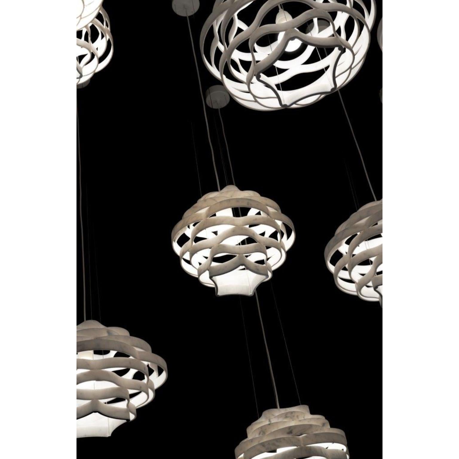 Nest LN1 Decorative Hanging Lamp in White Carrara Marble by Bufalini Marmi For Sale 4