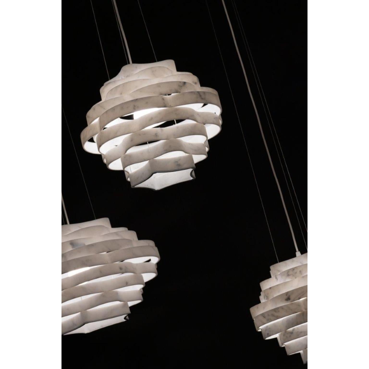 Nest LN1 Decorative Hanging Lamp in White Carrara Marble by Bufalini Marmi For Sale 2