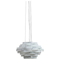 Nest LN2 Decorative Hanging Lamp in White Carrara Marble by Bufalini Marmi