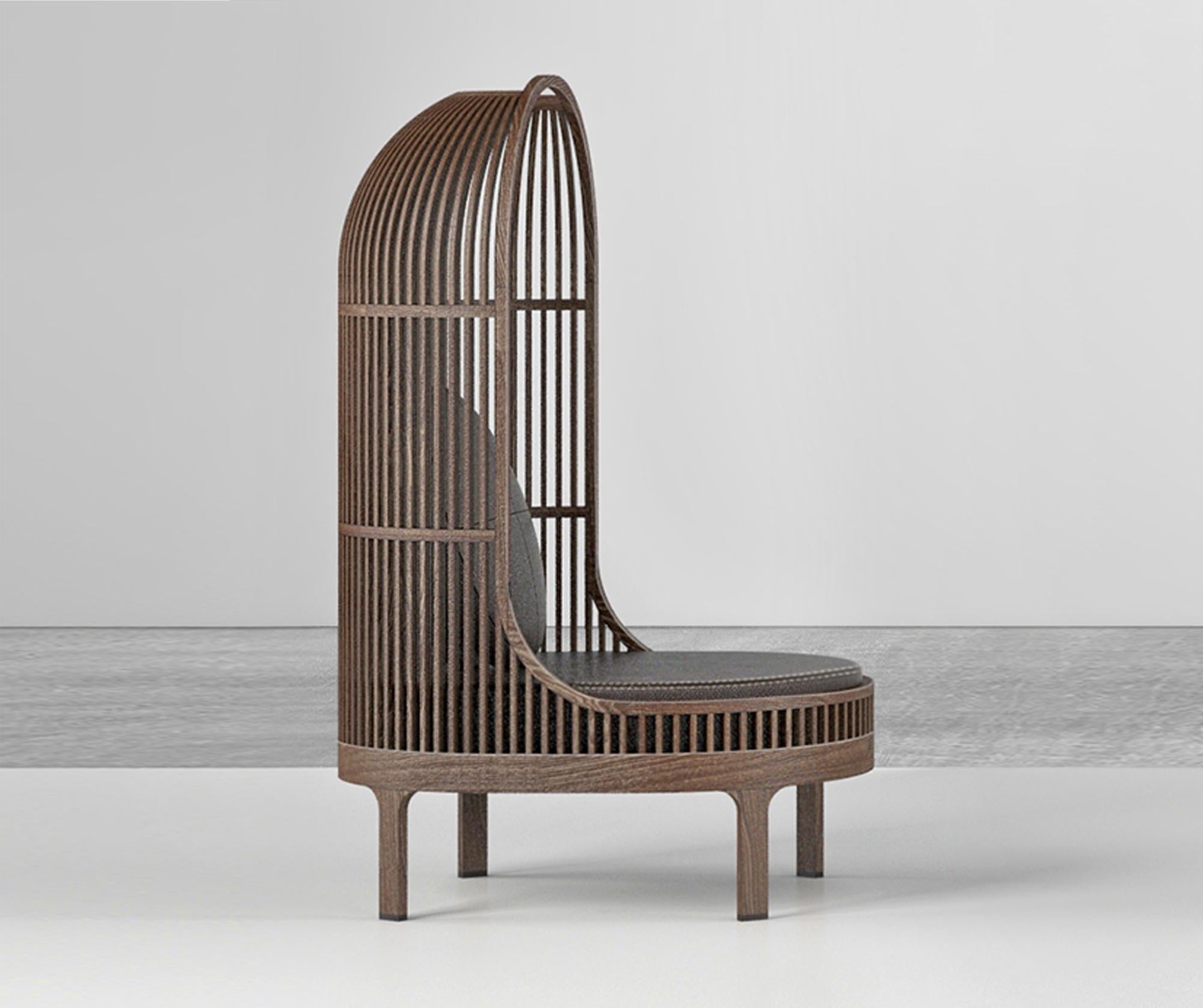 Creating spaces within spaces is a recurring theme in Autoban’s interior work, which can also be clearly observed in the studio’s approach to product design, particularly at the Nest series with the products’ tall, cage-like wooden slats creating a