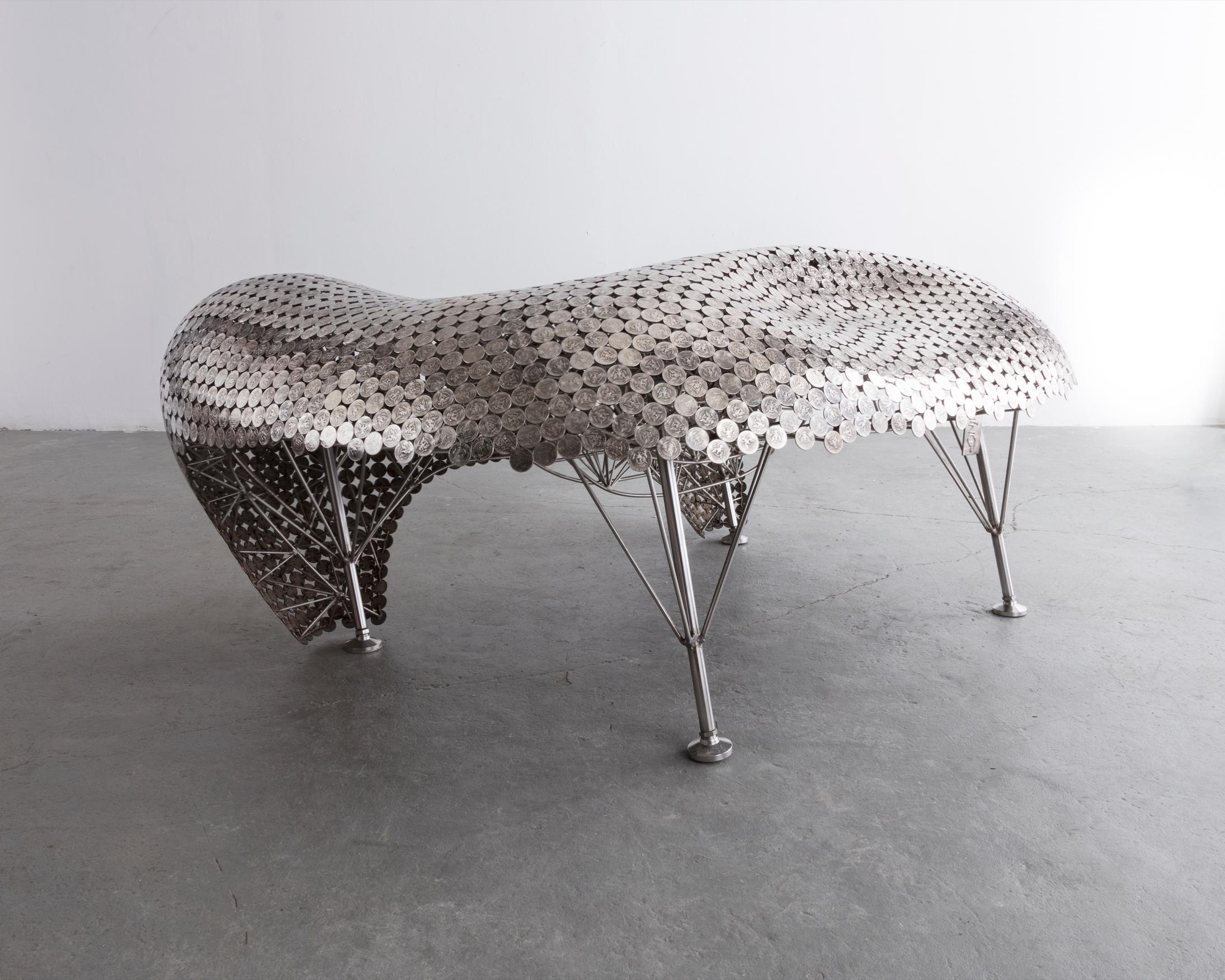 Modern Nest Lounge Chair in Welded Half-Dollars by Johnny Swing, 2012