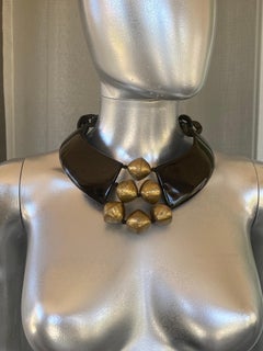 Nest NY Statement Necklace of Black and Brass from Palm Springs Socialite