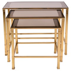 Nest of 1960s Italian Brass Side Tables