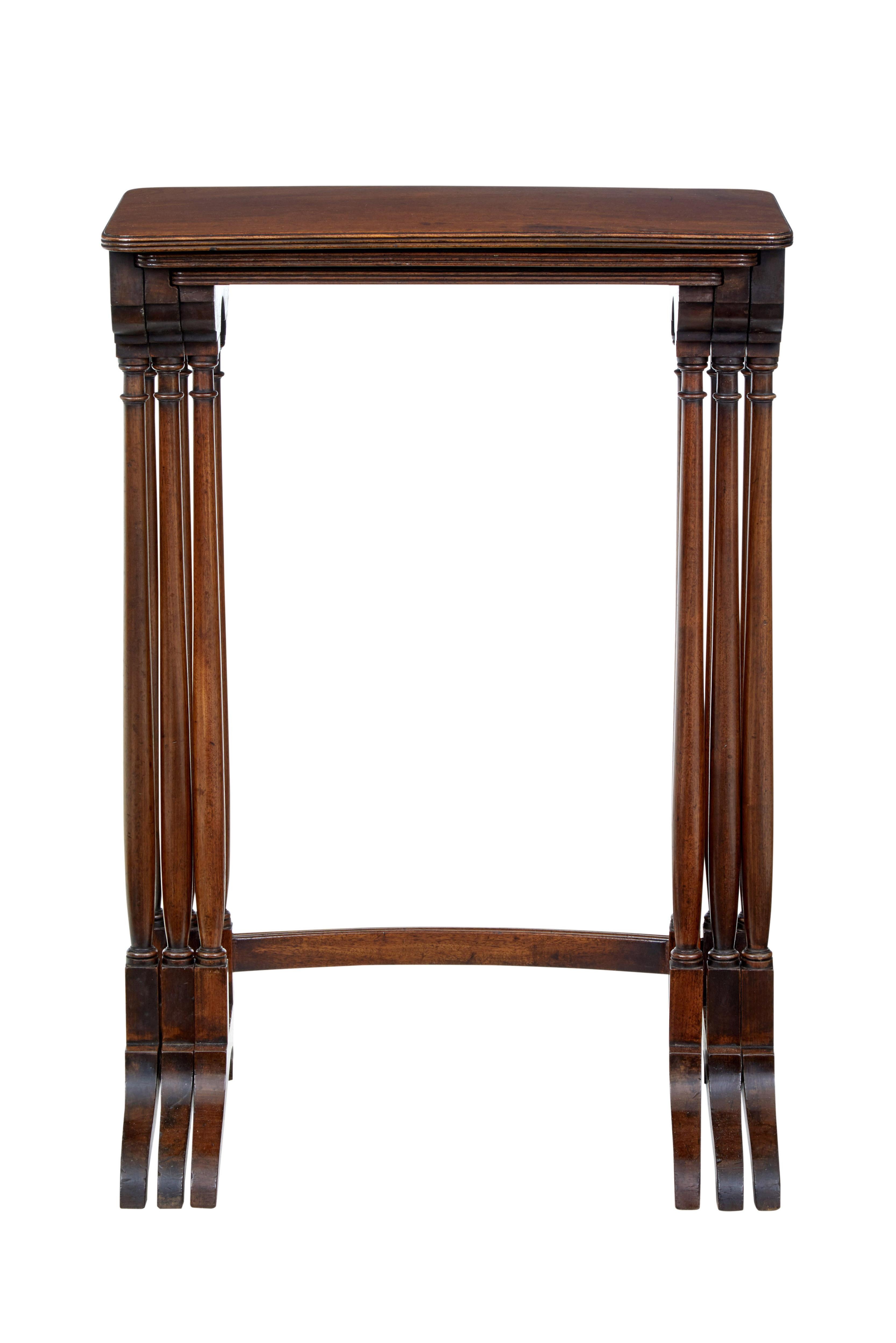 High Victorian Nest of 3, 19th Century Mahogany Tables