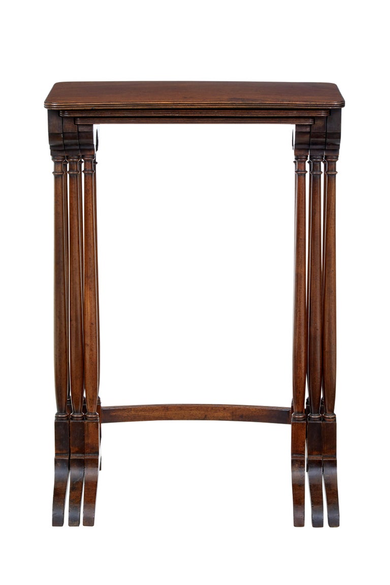 High Victorian Nest of 3 19th Century Victorian Mahogany Nesting Tables For Sale