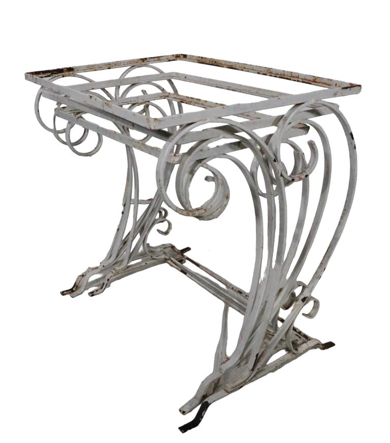 Nest of 3 Art Deco Midcentury Wrought Iron Patio Garden Tables by ...