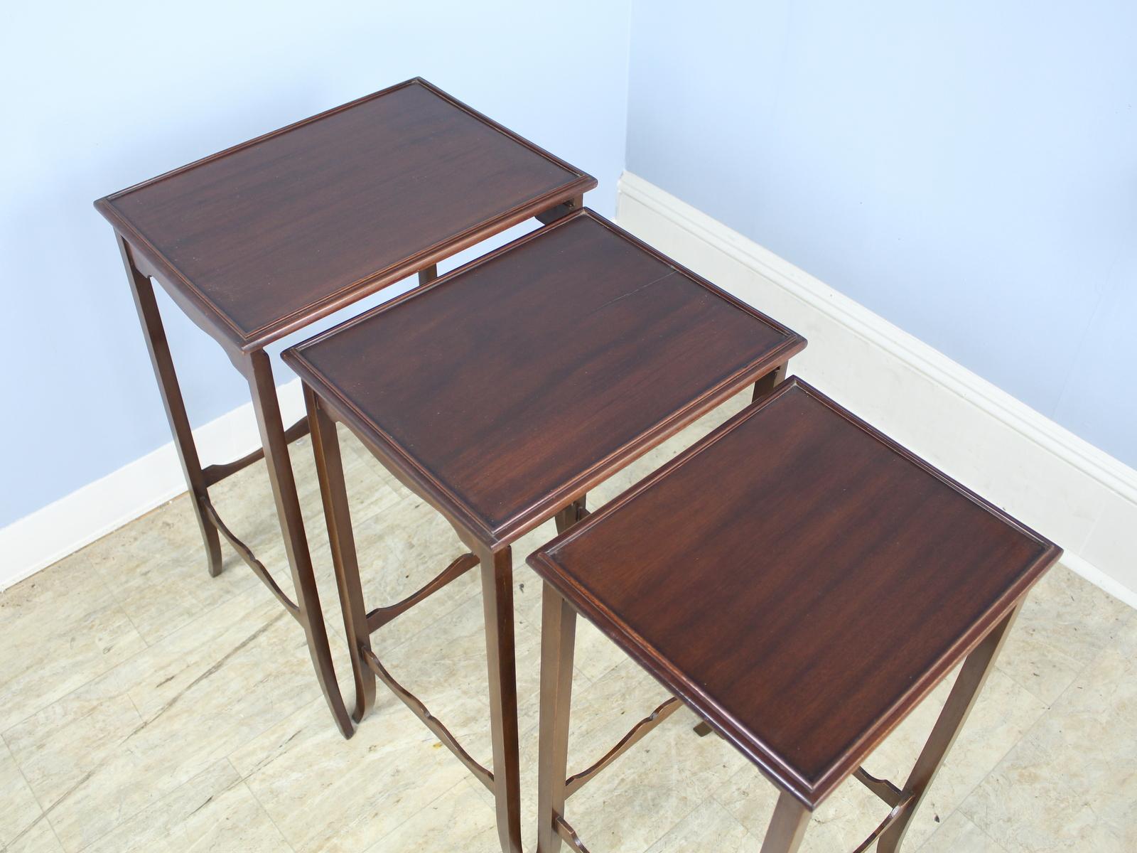 20th Century Nest of 3 English Mahogany Tables For Sale