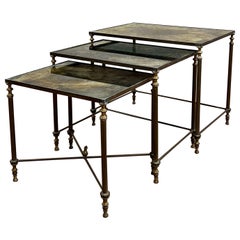 Nest of 3 French Tables by Maison Baguès
