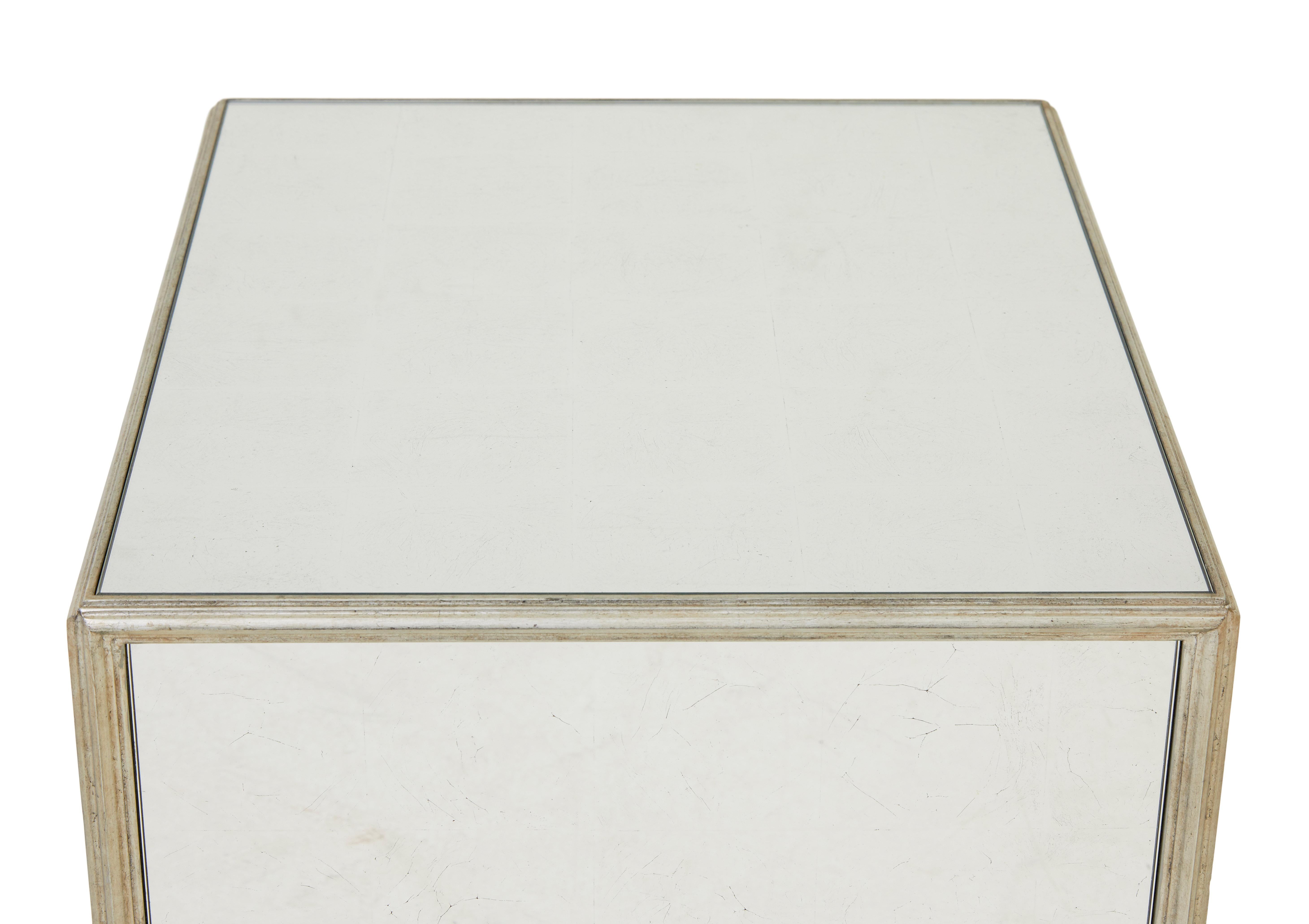 Glazed Nest of 3 mirrored occasional tables For Sale