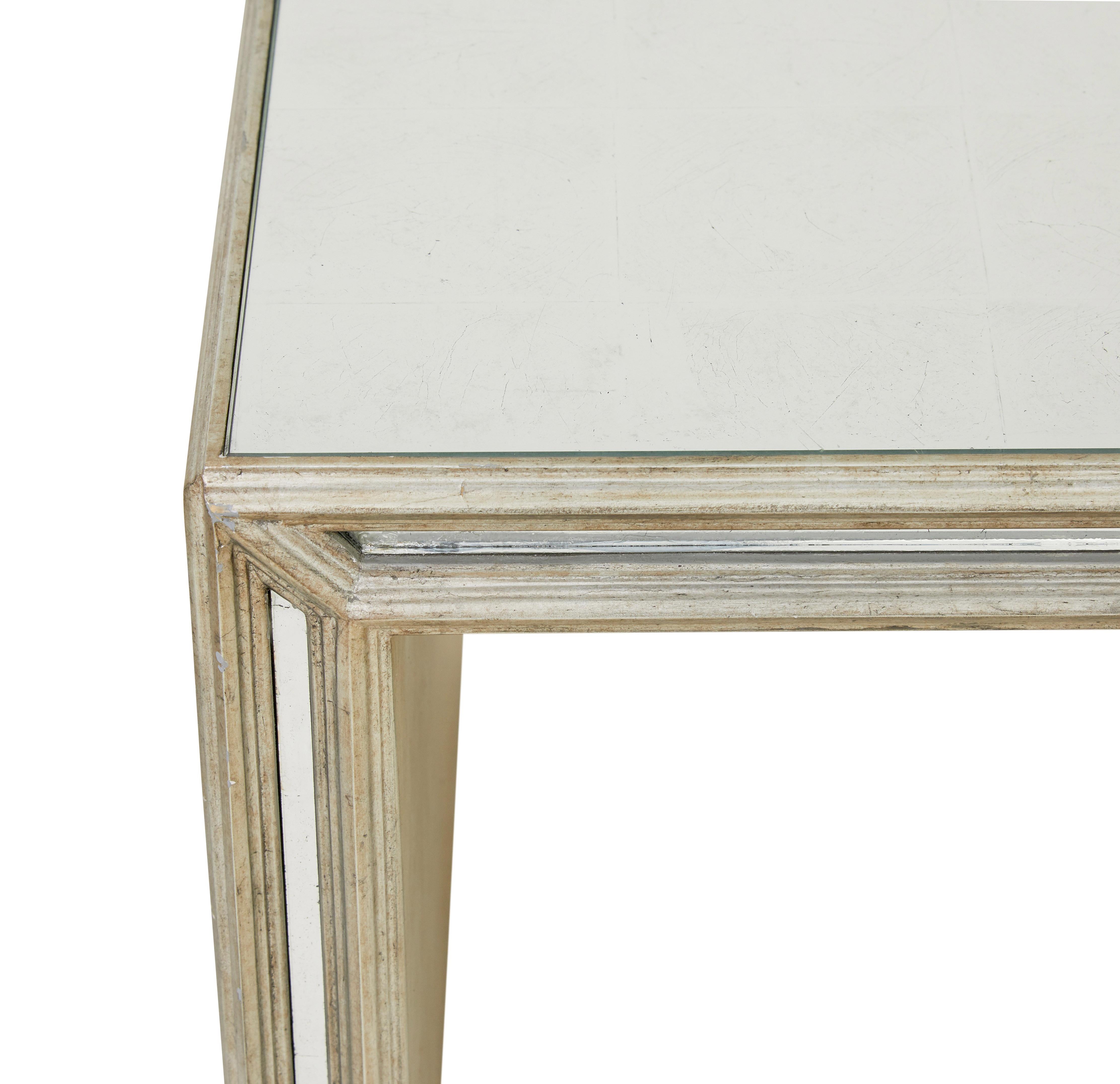 Mirror Nest of 3 mirrored occasional tables For Sale