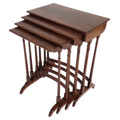 Nest of 4 Figured Mahogany English Side Tables