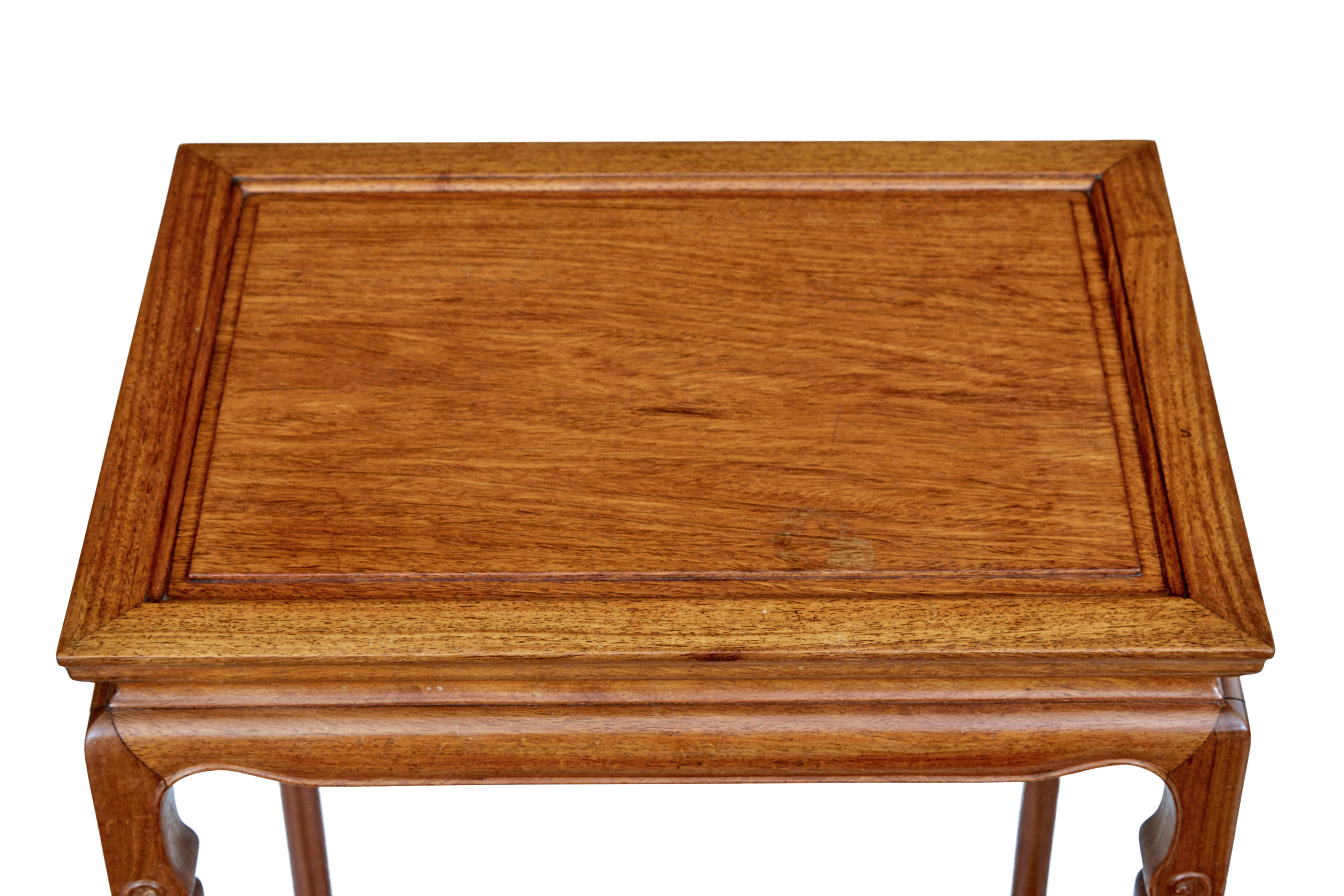 20th Century Nest of 4 hardwood Chinese tables by mayfair and company For Sale