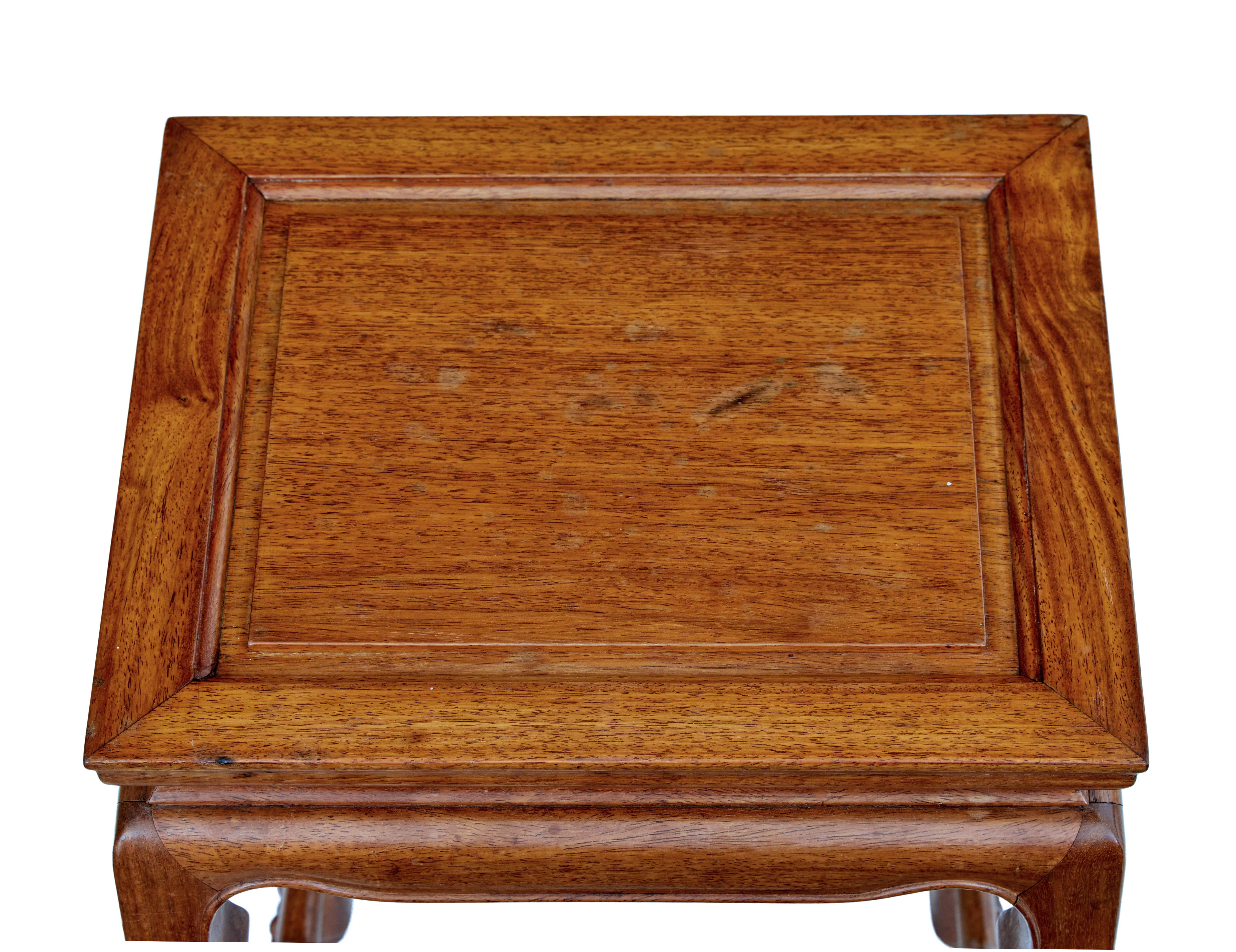 Nest of 4 hardwood Chinese tables by mayfair and company 1