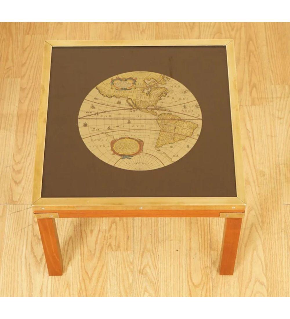 Nest of Coffee & Side Tables Military Campaign with World Maps For Sale 2