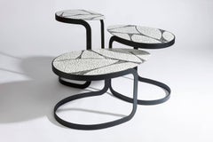 Nest of Egg Tables, Tops Covered in Ostrich Eggshell Veneer, Details for Small