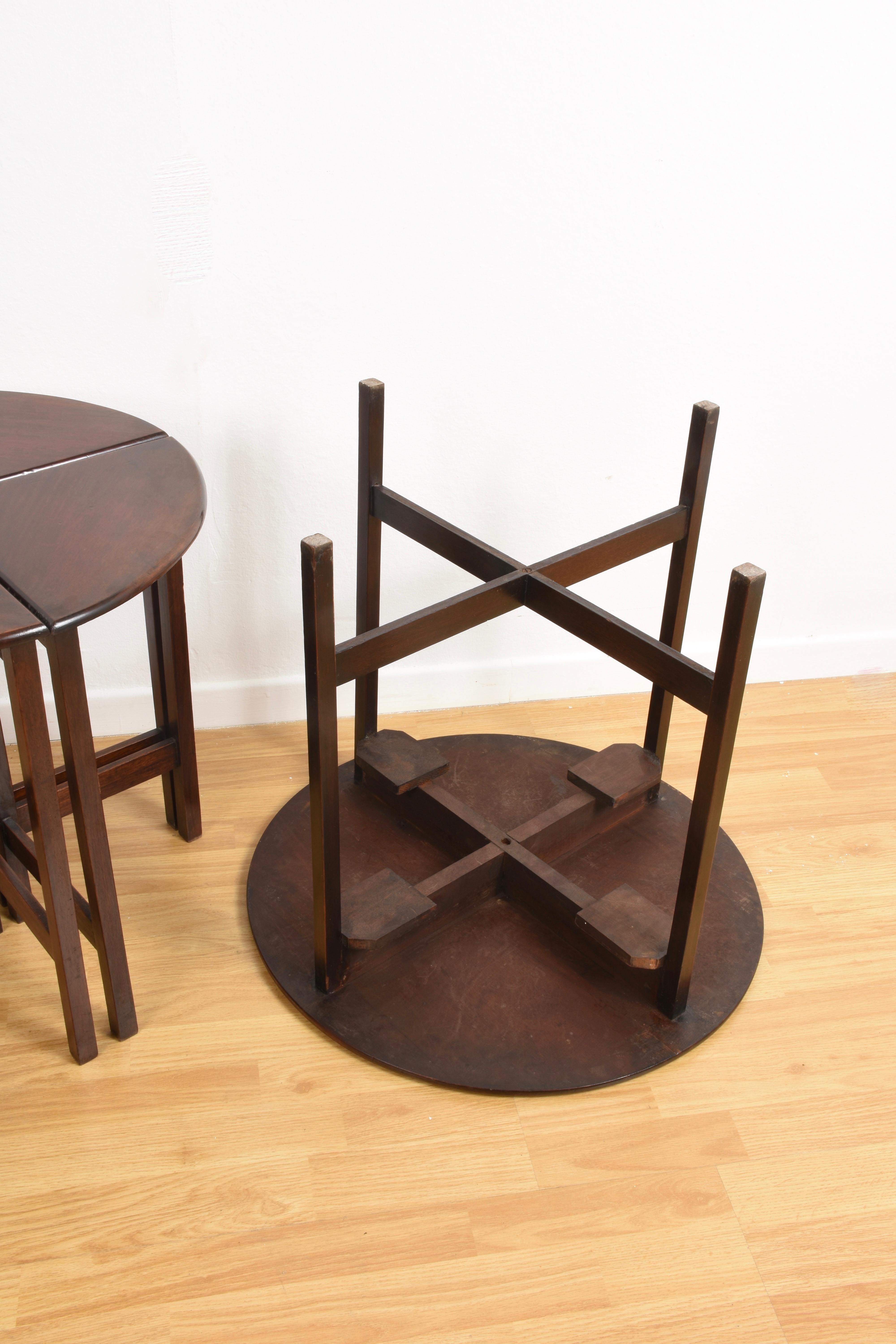 Nest of Five Vintage in Mahogany Tables, Italy, 1970s End Table 10